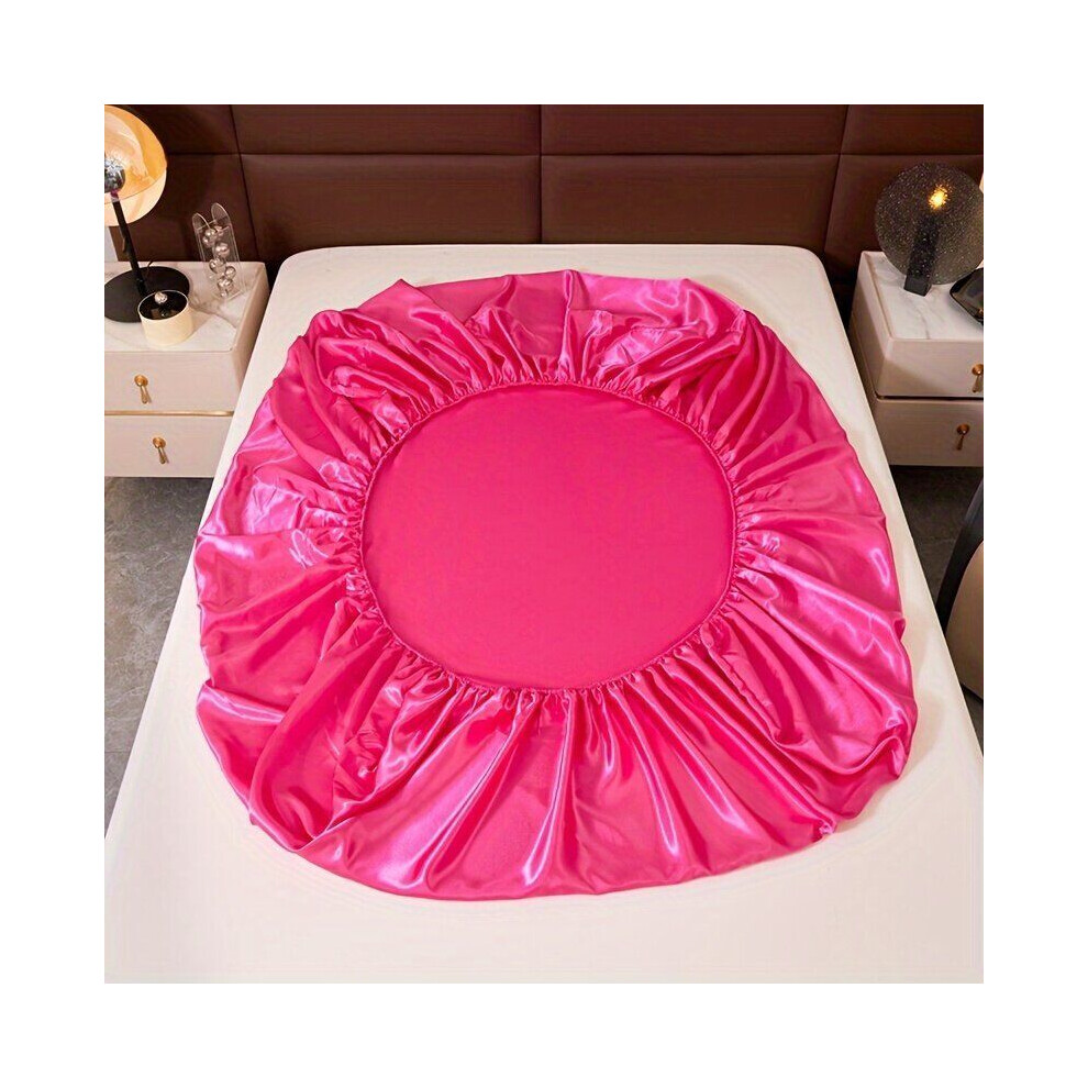 Drap-housse de luxe en satin 100 % polyester, Raudona rožė