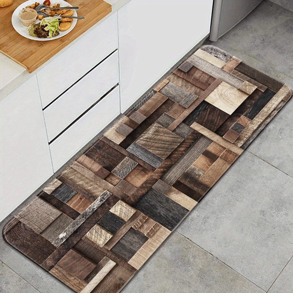 Tapis en bois rayé durable, 1 pièce, style vintage, 50 x 120 cm (20 x 47 pouces)