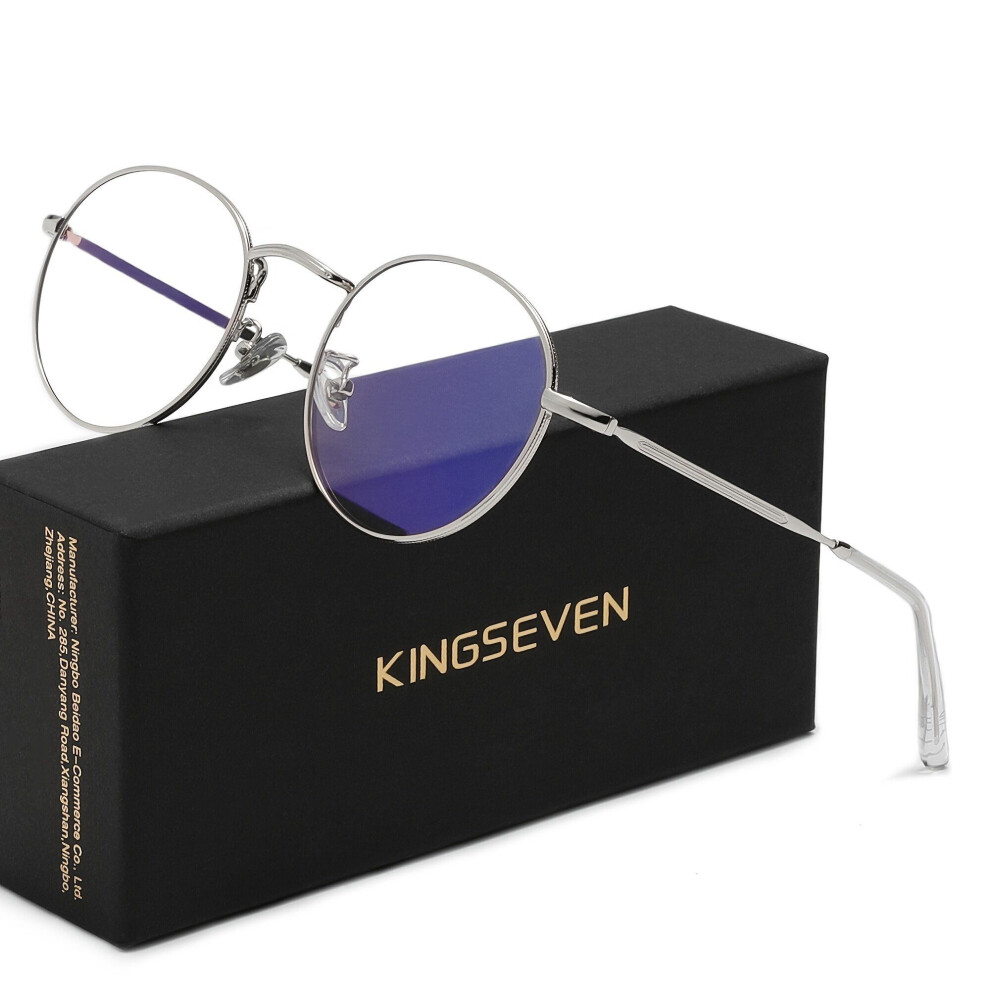 Lunettes anti-lumière bleue tendance KINGSEVEN, charnières à ressort légères, monture métallique, un