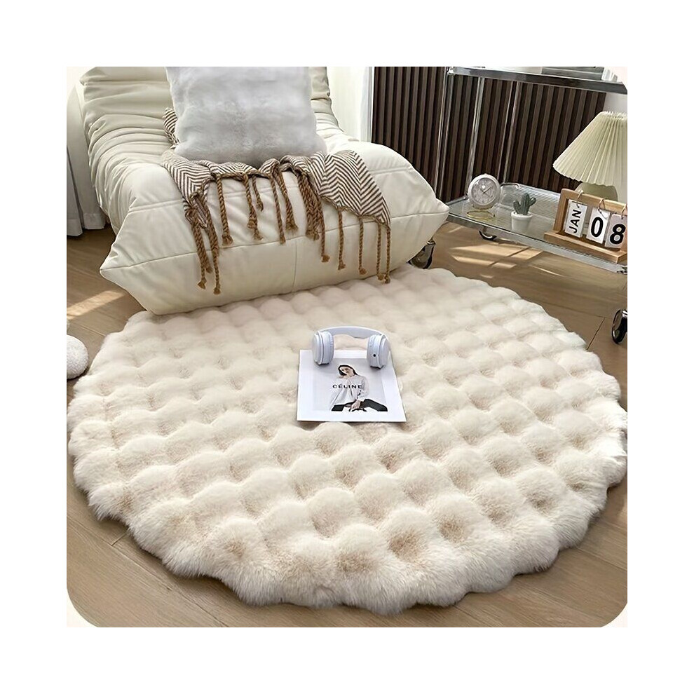 Tapis rond en tissu à bulles, motif floral créatif, Smèlio kalões