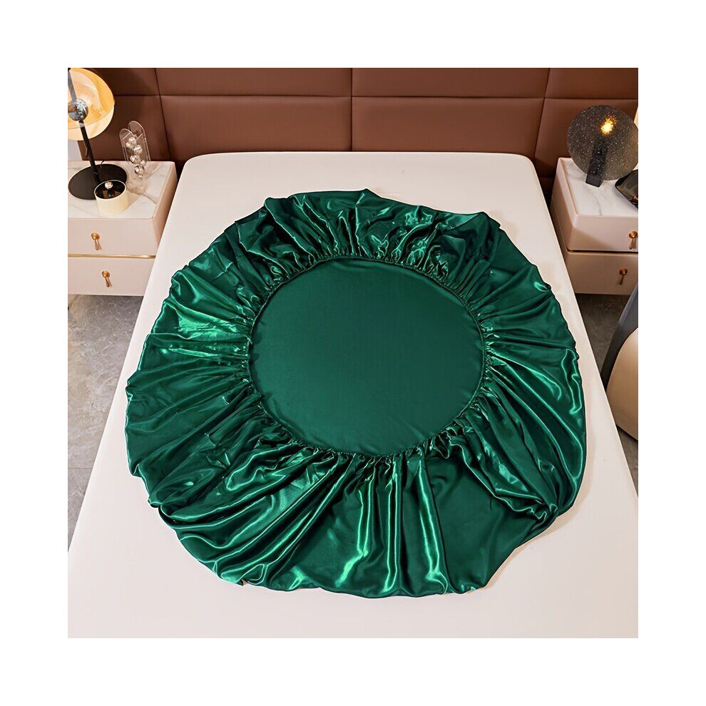 Drap-housse de luxe en satin 100 % polyester, Žalias