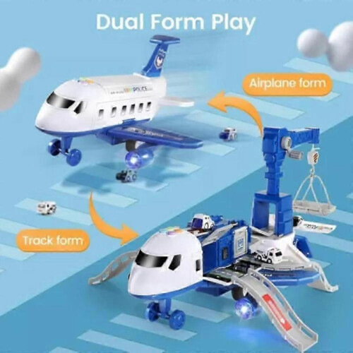 (Engineering Series) Kiddycorner Megaplane, Transportation Airplane Car Toy Set with Music and Light 1
