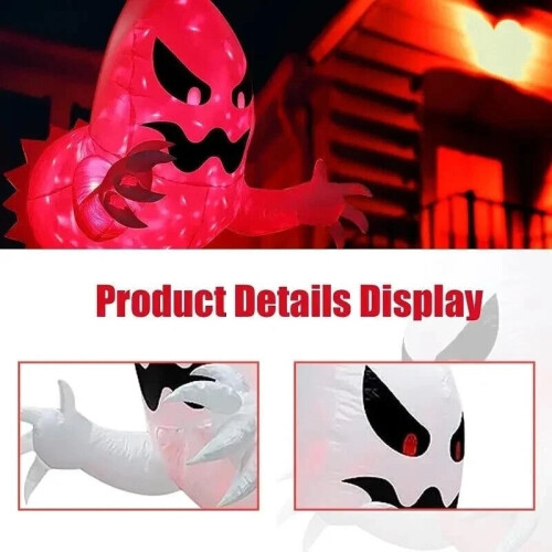 Halloween Inflatable Ghost With LED Lights Coming Out From Window Outdoor Decor 2