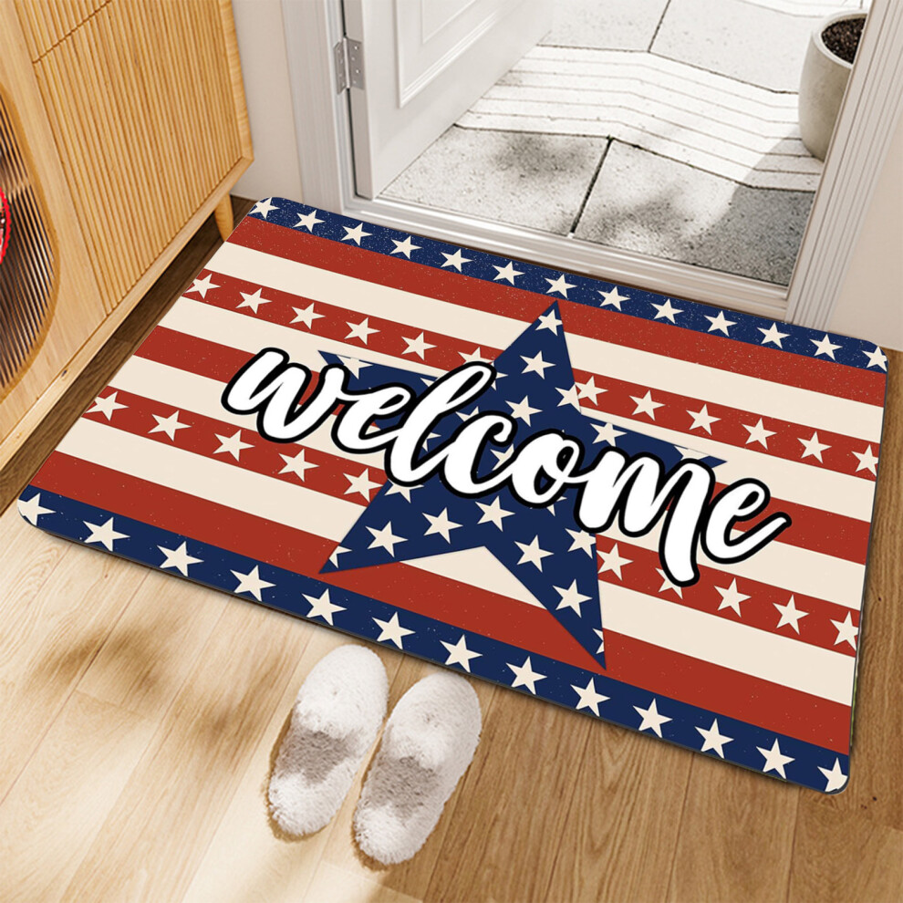 (Multicolor) Independence Day JULY4th Floor Mat Crystal Velvet Printed Flag Floor Mat Holiday Decoration Carpet Independence Day Gifts-image-OPC-PJHBGM7-NEW
