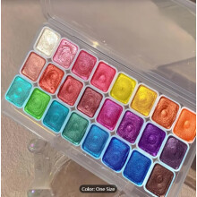 24 Color Pearl Watercolor Pigments - Vibrant Metallic Shades