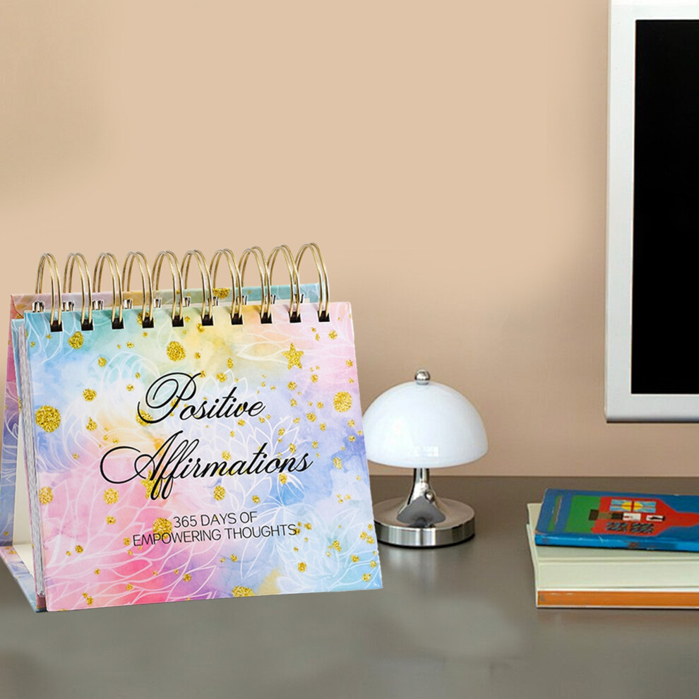 (Multicolor) Empowering Positive Affirmations Desk Calendar 365 Days With Inspirational Quotes Bound For Motivation Home Office And Gift Use