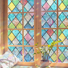 (Multicolor) Window Sticker Privacys Decor Glass Sticker Heat Insulation Statics Sticker For Home Office Removable Reusable