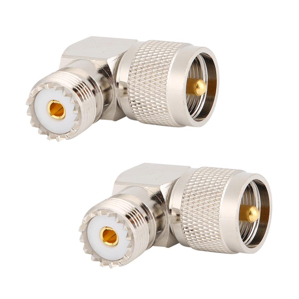 2Pcs Uhf Male Pl259 To Female So239 Right Angle Rf 9121376331770
