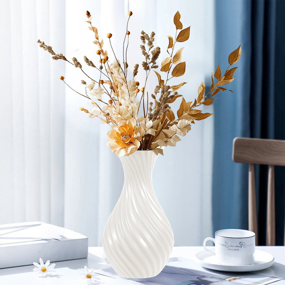 (White) Hydroponic Vase Imitation Ceramic Plastic Vase Flower Arrangement Vase Decorative Ornaments Ornaments Can Be Water Storage Vase-image-OPC-PJHBKP7-NEW