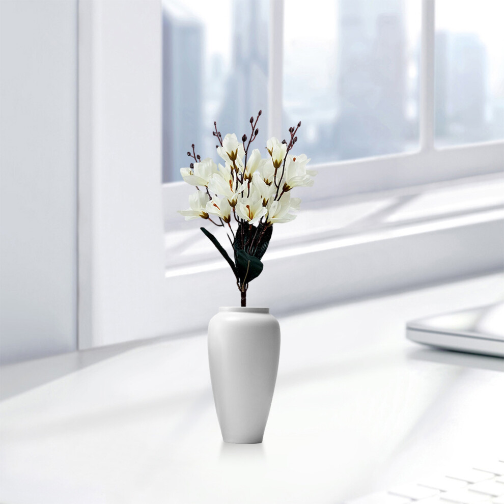(White) Artificial Magnolia Flower Imitation Fake Flower Stems Reals Touch Home Decor Living Room Table Centerpiece-image-OPC-PJHBKW5-NEW