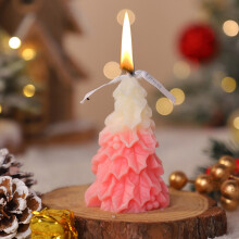 (Pink) Christmas Tree Aroma Candle Personalized Home Decoration Photography Props Holiday Gift
