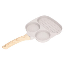 Eierpfanne aus Aluminiumlegierung, 3 Tassen, flacher Boden