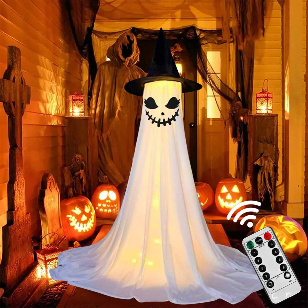 (C) Halloween Ghost Decoration With Remote Control Lamp  Ghost Lamp Courtyard Party Garden Ornament-image-OPC-PJHBNBX-NEW