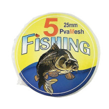 (25mm*5m, Multicolor) New 5M Pva Diameter 25/37/44Mm Water Dissolving Mesh Fishing Water Soluble Mesh Carp Coarse Fishing Lure Bag Fishing Accessories