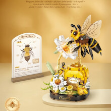 (526PCS) Creative Mini Building Blocks Bees and Butterflies Science Display Stand Desktop Decor