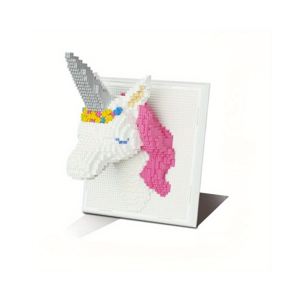 (668-74) 2100 pcs DIY 3D Brick Wall Art - Tiger Head with Chinese Dragon Design, ABS Material, No Power Needed, Perfect for Living Room-image-OPC-PJHBPQW-NEW