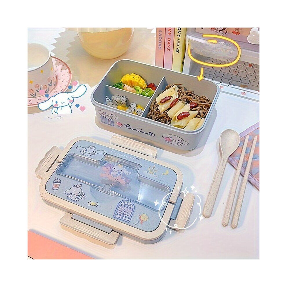 Boîte à bento grande capacité sous licence HelloKitty Melody & Cinnamoroll Kawaii Kuromi