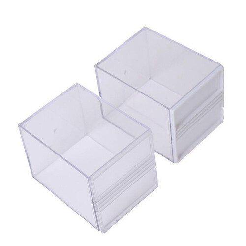 (1 pc, White) 8*8*10cm Acrylic Display Case Clear Cube Box Uv Dustproof Toy Protection 2