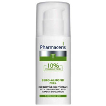 Pharmaceris T Sebo Almond Peel 10% Cream | Improves skin tone, smoothness, and clarity - 50ml