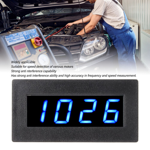 LED Digital Tachometer 0.56in 5-9999RPM Speedometer Frequency Meter Blue 2