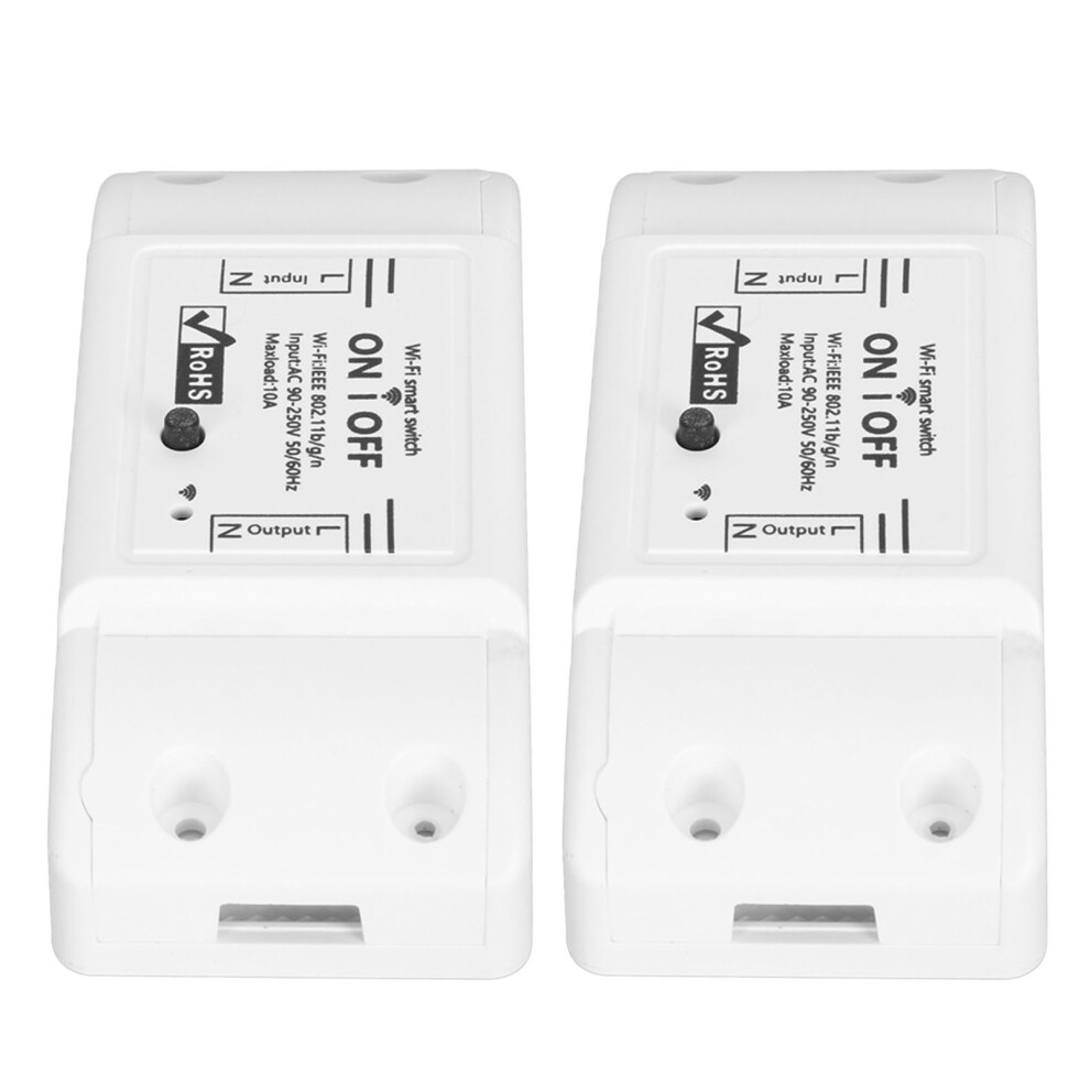 2Pcs Mini Wifi Switch Voice Control Timer 90Â250V 10A Smart Home 3301338583904