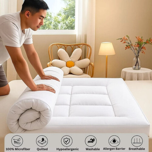 (King )  Hotel Quality Mattress Topper Luxury Soft 10cm 2