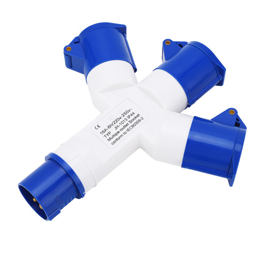 Industrie-Steckdose 1in3Out 2P+E IP44 16A 220-250V 1