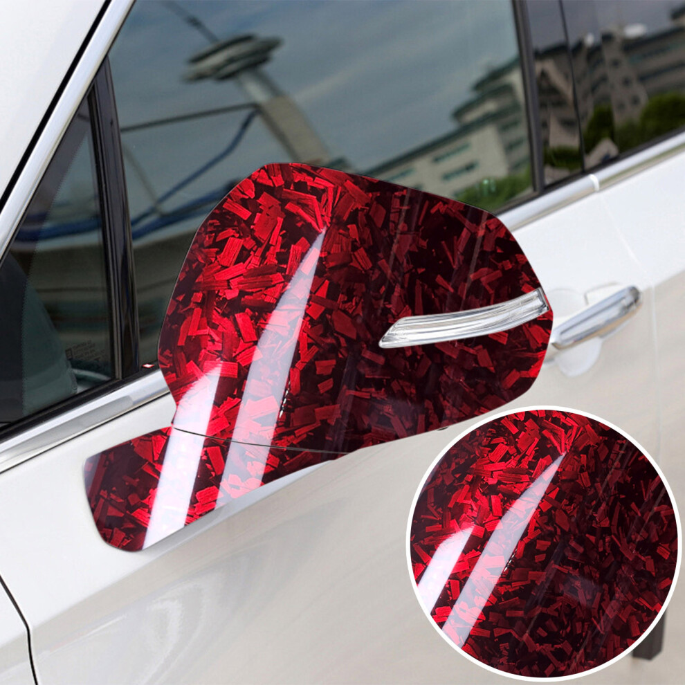 Red (Red) Forged Gloss Carbon Fiber Vinyl Wrap Roll Release Sticker Sheet Film Diy Decal Car Auto Vehicle Morotcycle Self Adhesive