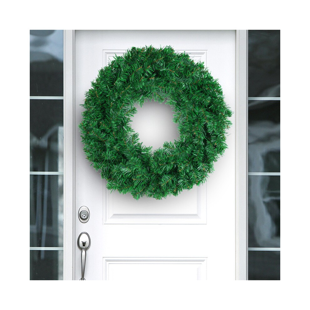 (Green) Pvc Wreath Door Hanging Christmas Decoration Female Color Rattan Wreath Window Mall Decoration Props