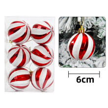 (Multicolor) Christmas Ball Pendant, Decorative Shatterproof Christmas Tree Pendants Hanging 60mm Christmas Baubles Balls Ornaments Set Pack Of 6 Pcs