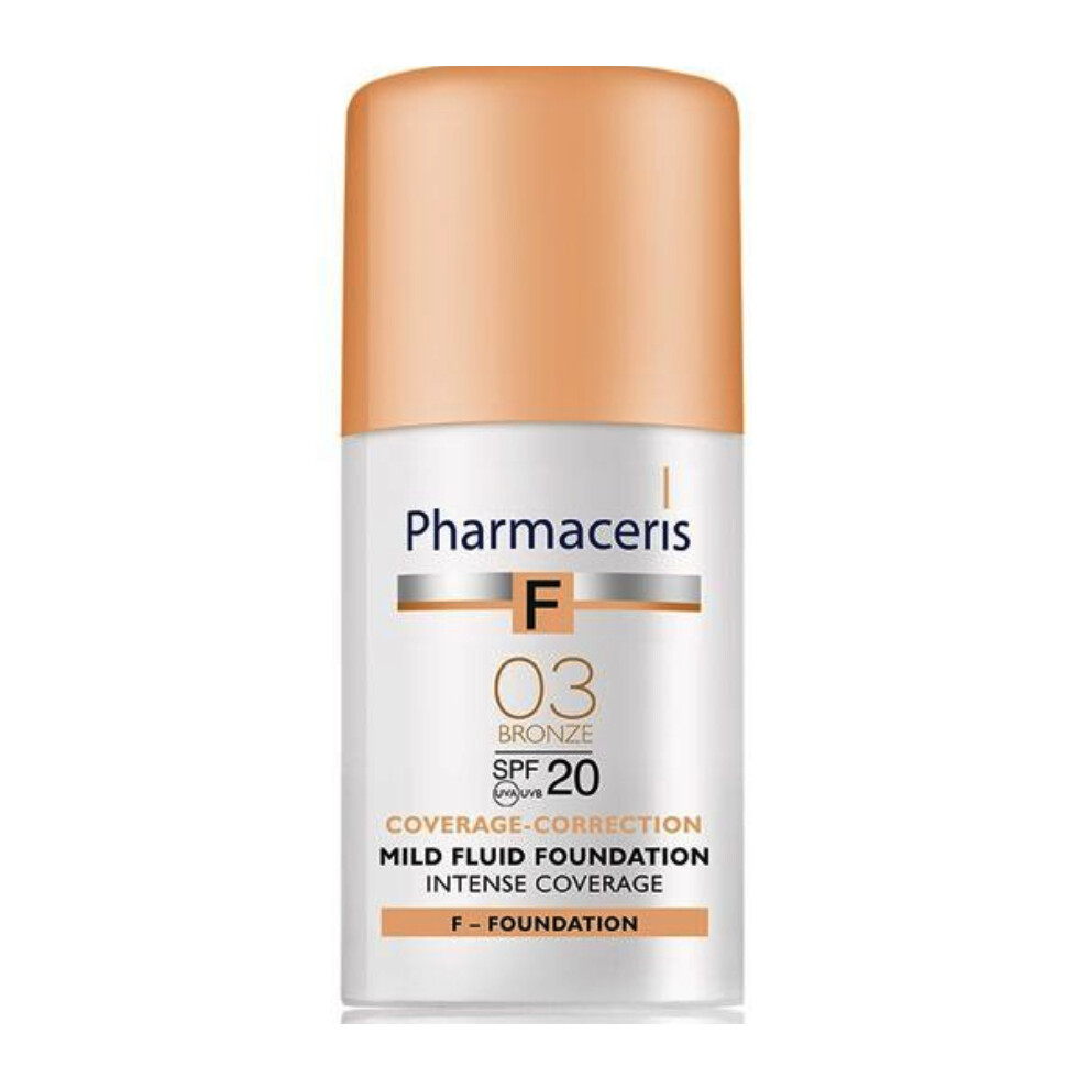 Bronze Pharmaceris F Intense Coverage Mild Fluid Foundation | Perfect For Medium To Tan Skin Tones - 30Ml 03
