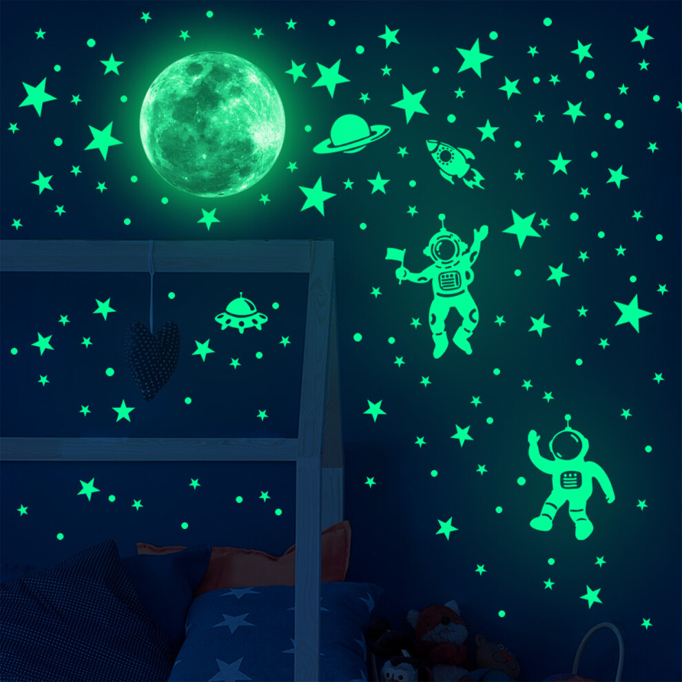 (Multicolor) Star Astronaut Glow Wall Decal