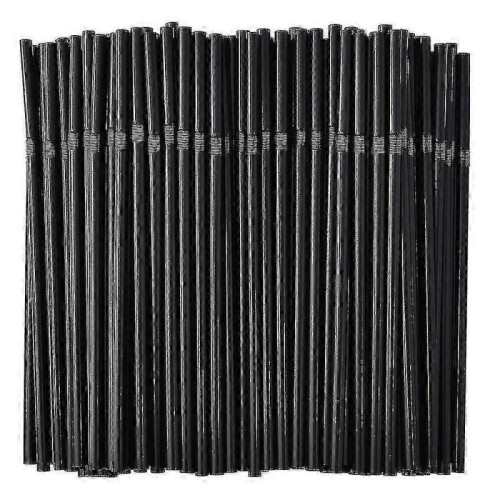 (500 pieces) 500/200/100pcs Flexible Bendy Black Drinking Straws Plastic Disposable Straws-h
