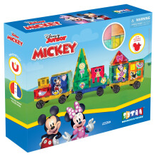 Tytan Tiles oficialmente licenciado Disney Junior Mickey Train Ladrilhos magnticos Conjunto de construo de 41 peas Poderoso livro de exercci