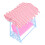 Exquisite Mini Dollhouse Swing with Blue Support Plastic - Portable 5x2.5x3in 15
