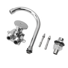 Hands-Free Copper Foot Pedal Faucet with Flexible Hose for Kitchen