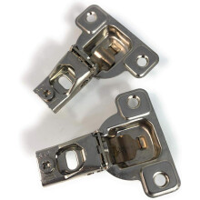 Salice E-Centra Nickel-Plated Metal 106-degree 9/16-inch Overlay Screw-on Face Frame Hinge with 2 Cams (2)
