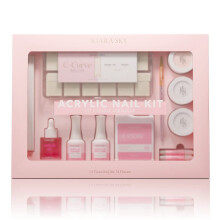 Kiara Sky 14 Piece Acrylic Nail Starter Kit (Includes EMA Monomer  Top Coat  Primer)