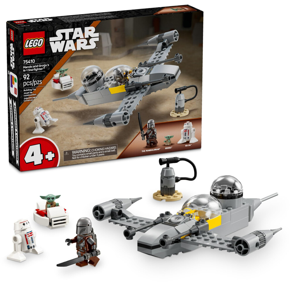 Lego Star Wars: The Mandalorian Mando And Grogu's N-1 Starfighter Toddler Building Toy - Star Wars Baby Yoda Toy For Kids, Boys & Girls, Ages 4+ - Edu