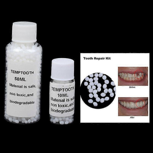 (10ml, White) 10ml Denture Solid Glue Temporary Tooth Repair Kit Teeth and Gaps False