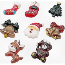 8pcs Festive Magnetic Stickers for Fridge Decoration Holiday Tree Santa Bear Deer Set