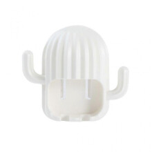 (White) Wall Mounted Cactus Toothbrush Holder Room Bedroom Organization