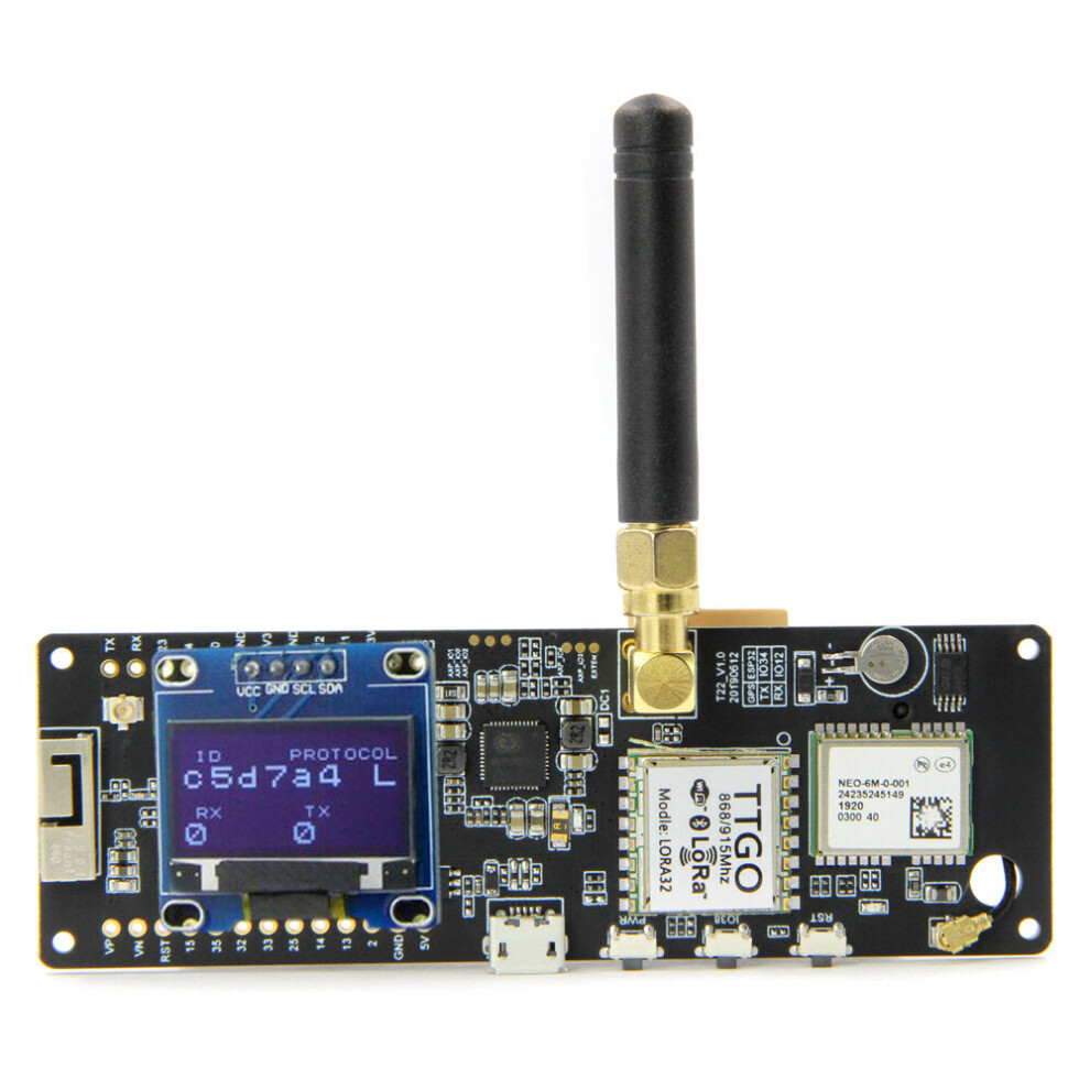 Photos - FM Transmitter GreenZech  433/868/915/923Mhz V1.1 WiFi Wireless Bluetooth Module GPS NEO-6M SMA LORA32 18650 Battery Holder With OLED (915MHZ)