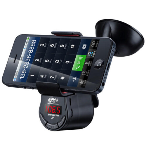 Car Hands Free FM Transimittervs 360 Degree Rotation Phone Holder 2