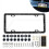 (Carbon fiber B) Waterproof License Plate Frame Rustproof License Plate Cover with Screw 4