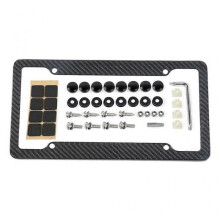 (Carbon fiber A) Waterproof License Plate Frame Rustproof License Plate Cover with Screw