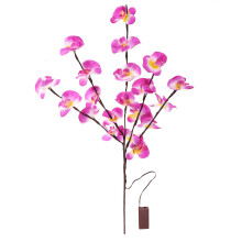 (Red) Battery Supply 20LED Bendable Phalaenopsis Flower Branch Tree String Light Christmas Party Decor