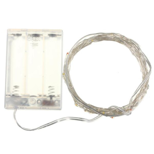 (Pink) 4M 40 LED Silver Wire Fairy String Light Battery Powered Waterproof Xmas Party Decor 2