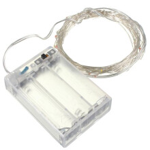 (Red) 4M 40 LED Silver Wire Fairy String Light Battery Powered Waterproof Xmas Party Decor
