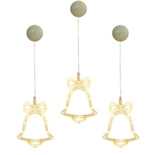(Warm White, Deer) Battery Powered 8LEDs Deer Bell Star Christmas Tree Window Sucker String Light for Party